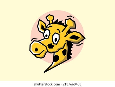 Stiff art style of giraffe design