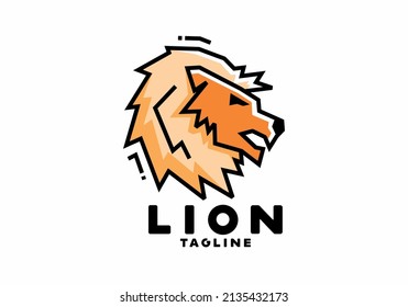 Stiff art style of lion head design