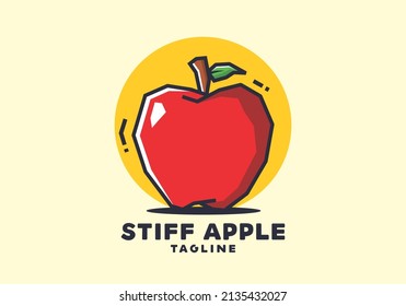 Stiff art style of red apple design