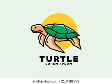 Stiff art style of sea turtle design