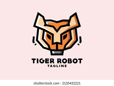 Stiff art style of tiger robot design