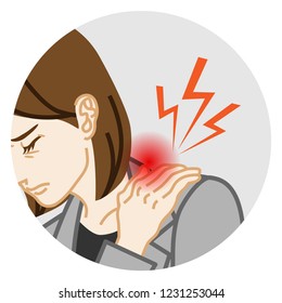 Stiff shoulder - Physical disease Circular clip art, Adults woman