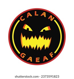 stiker of calan gaeaf halloween vector image illustration