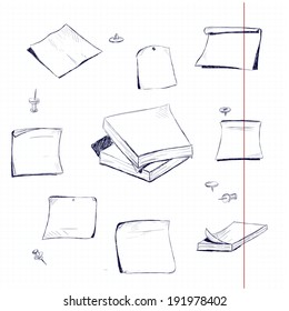 Stikers on sheet of paper