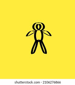 Stikrun abstract logo design on yellow background