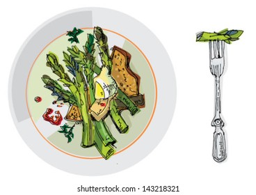 stil life with asparagus