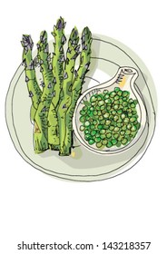 stil life with asparagus