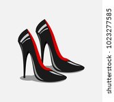Stiletto heels female shoes vector icon isolated on white background.