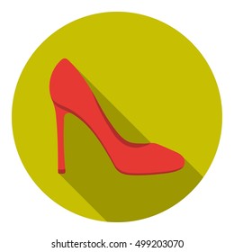 Stiletto icon in flat style isolated on white background. Shoes symbol stock vector illustration.