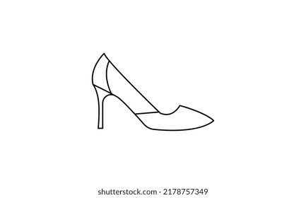 Stiletto shoes linear icon. Woman stylish formal footwear design. Female casual stacked high heels. Thin line illustration. Editable stroke. Contour symbol. Vector isolated outline drawing