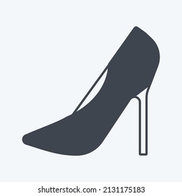 Stilettos Icon in trendy glyph style isolated on soft blue background