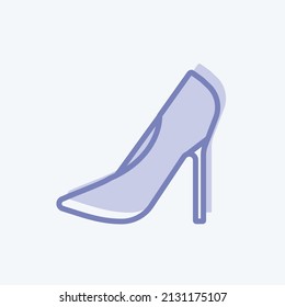 Stilettos Icon in trendy two tone style isolated on soft blue background