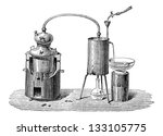 Still or Distillation Apparatus, vintage engraved illustration. Industrial Encyclopedia - E.O. Lami - 1875