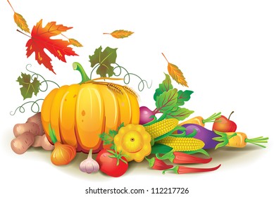 Still life of autumn harvest