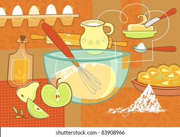 Still life with baking supplies