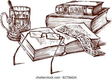 Still life with books