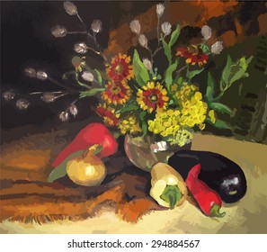 Still life with eggplant