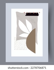 Still life elements scandinavian petals wall art print. Contemporary decorative background with petals. Wall artwork for interior design. Printable minimal abstract elements poster.