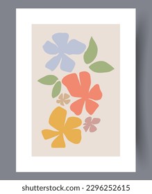 Still life flowers aesthetics minimalism wall art print  Contemporary decorative background and minimalism  Printable minimal abstract flowers poster  Wall artwork for interior design 
