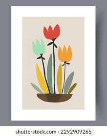 Las flores de la vida aún mantienen la flora de la flora de la flora impresa en las paredes. Paredes de arte para el diseño interior. Afiche de flores abstractas mínimo imprimible. Marco decorativo contemporáneo con flora.