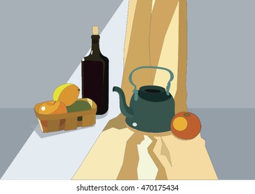 still life with fruit