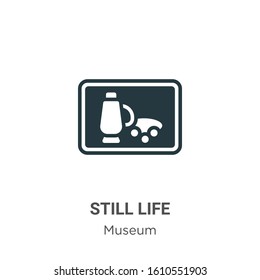 Still life glyph icon vector on white background. Flat vector still life icon symbol sign from modern museum collection for mobile concept and web apps design.