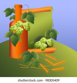 still life with hops plant
