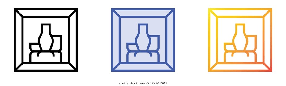 still life icon. Linear, Blue Fill and Gradient Style Design Isolated On White Background