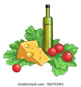 Still life isolated on white background. Vector illustration.