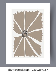 Still life plant artistic flower wall art print. Wall artwork for interior design. Printable minimal abstract plant poster. Contemporary decorative background with flower.