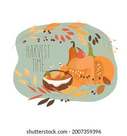 Still Life with Pumpkin and Autumn Fruits