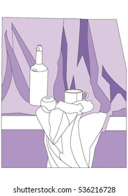still life purple drape