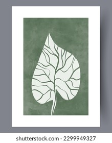 Still life sheet ecological creation wall art print. Wall artwork for interior design. Contemporary decorative background with creation. Printable minimal abstract sheet poster.