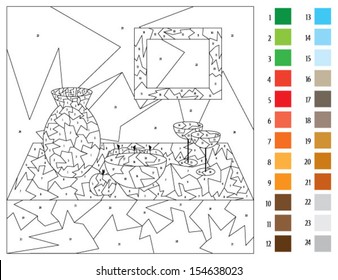 still life stained glass coloring game