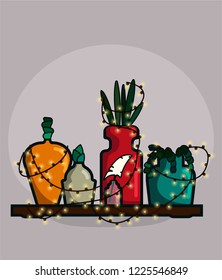 Still life with vases. 