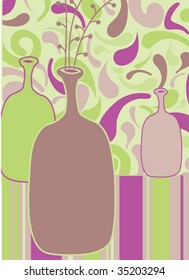 still life vector illustration with a bottles