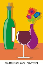 Still life with wine