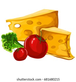 Still life for your banner tomato, cheese cornflower