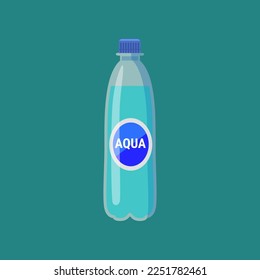 Stilles Wasser in Plastikflaschen. Flaschenwasser auf weißem Hintergrund, Cartoon-Illustration. Flüssiges Getränkekonzept