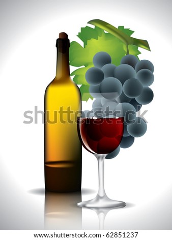 Still-life with grapes and red wine