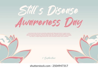 Stills Disease Awareness Day background. Flyer design, flat illustration, and flat design.