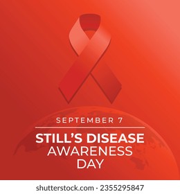 Still's disease awareness day design template good for celebration usage. red ribbon design template. ribbon vector illustration. eps 10.