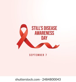 Stills Disease Awareness Day. Flat art design. Awareness Month. Red ribbon design. Good for celebration template usage. eps 10.