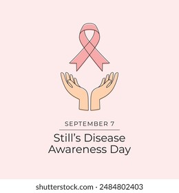 Stills Disease Awareness Day. Line art design. Awareness Month. Red ribbon design. Good for celebration template usage. Continuous line. eps 10.