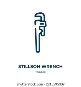 Stillson wrench icon. Linear vector illustration from toolbox collection. Outline stillson wrench icon vector. Thin line symbol for use on web and mobile apps, logo, print media.