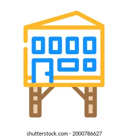 stilt house color icon vector. stilt house sign. isolated symbol illustration