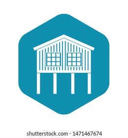 Stilt house icon. Simple illustration of stilt house vector icon for web