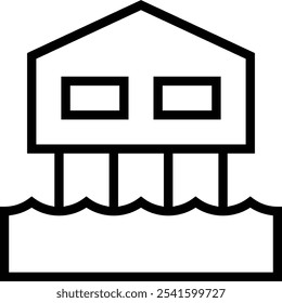 stilt house icon. Thin linear style design isolated on white background