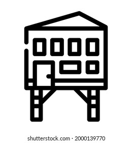 stilt house line icon vector. stilt house sign. isolated contour symbol black illustration