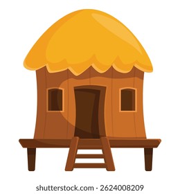 Stilt house with thatched roof providing shelter and protection from the elements
